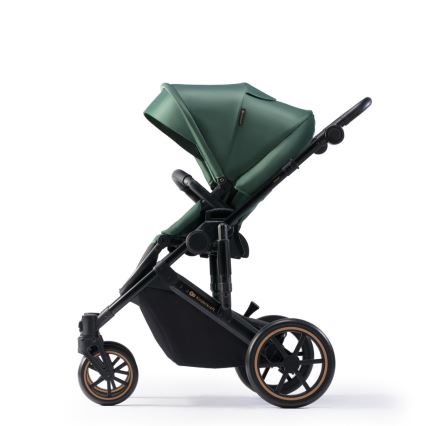 KINDERKRAFT SELECT - Kombinovaný kočárek 3v1 PRIME 2 Premium Dark green + autosedačka