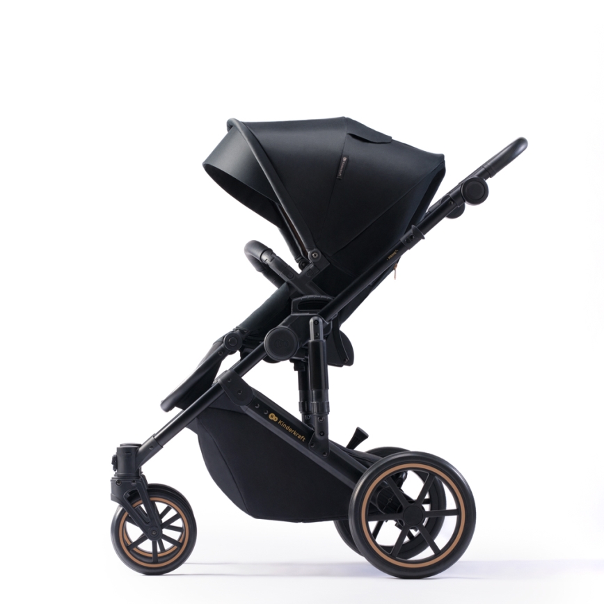 KINDERKRAFT SELECT - Kombinovaný kočárek 3v1 PRIME 2 Premium Venezian black + autosedačka