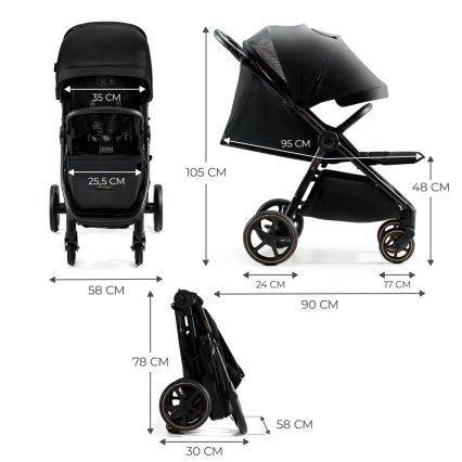 KINDERKRAFT SELECT - Sportovní kočárek MITZY Ink black