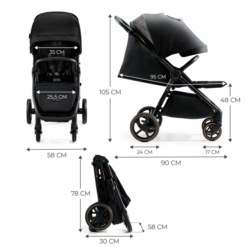 KINDERKRAFT SELECT - Sportovní kočárek MITZY Ink black