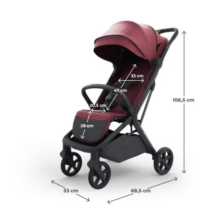 KINDERKRAFT SELECT - Sportovní kočárek NUBI 3 Dark Ruby