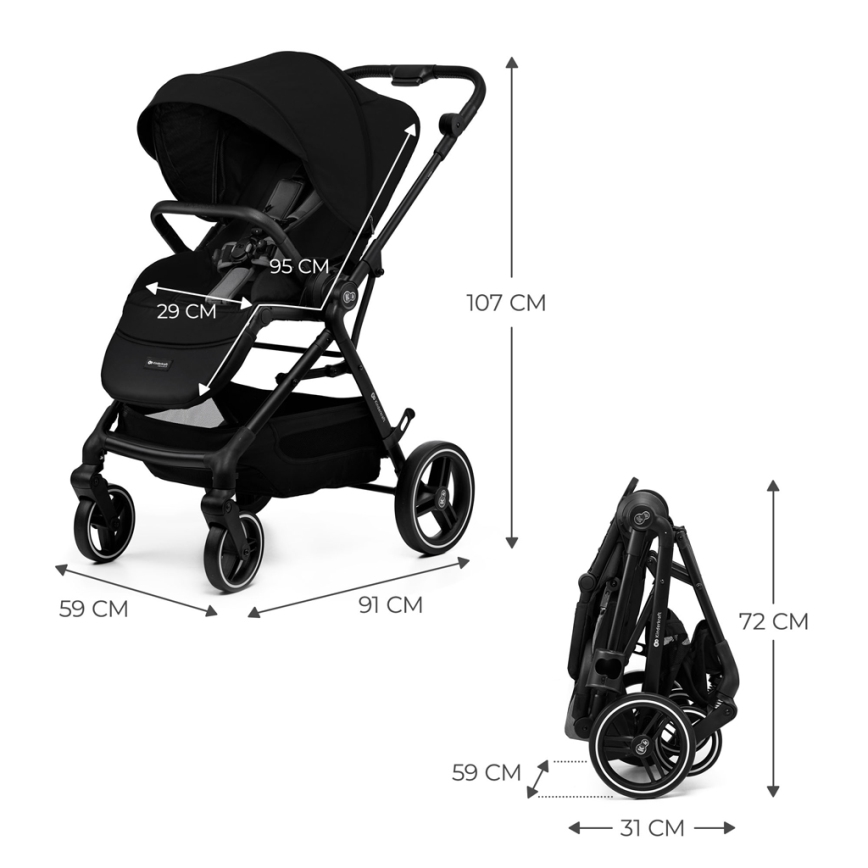 KINDERKRAFT SELECT - Sportovní kočárek YOXI Pure black