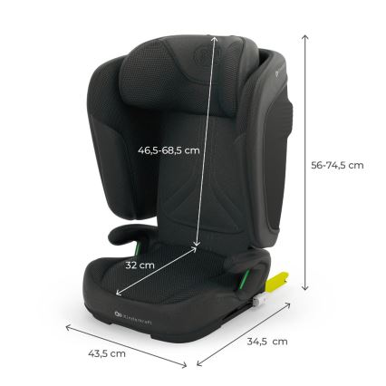 KINDERKRAFT - Skládací autosedačka UNITY 2 i-Size 100-150 cm černá