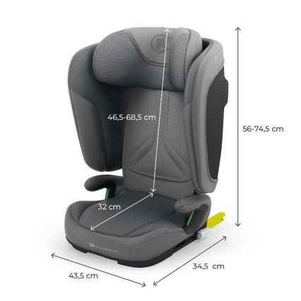 KINDERKRAFT - Skládací autosedačka UNITY 2 i-Size 100-150 cm šedá