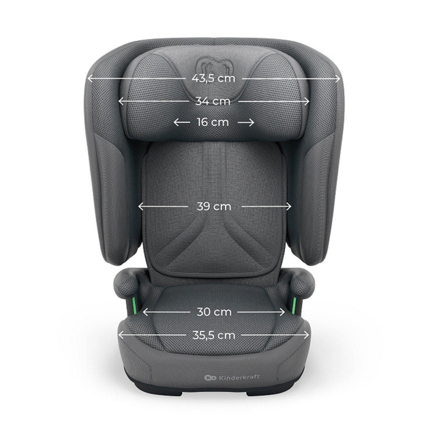 KINDERKRAFT - Skládací autosedačka UNITY 2 i-Size 100-150 cm šedá