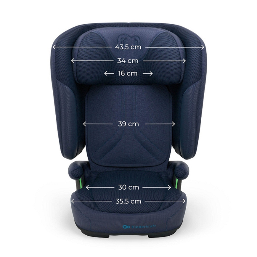 KINDERKRAFT - Skládací autosedačka UNITY 2 i-Size 100-150 cm tmavě modrá
