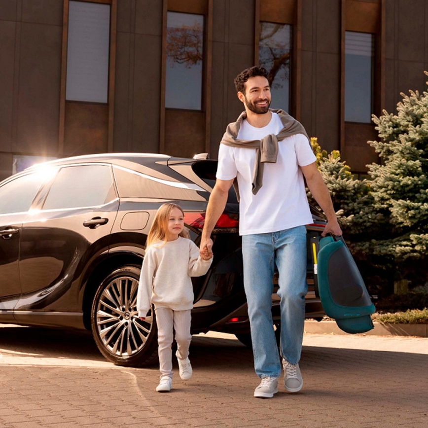 KINDERKRAFT - Skládací autosedačka UNITY 2 i-Size 100-150 cm tyrkysová