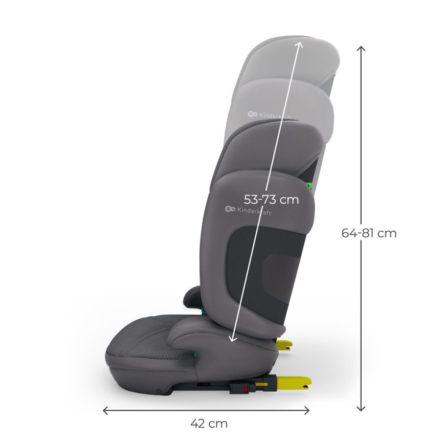 KINDERKRAFT - Skládací autosedačka XPAND 2 PRO 100-150 cm šedá