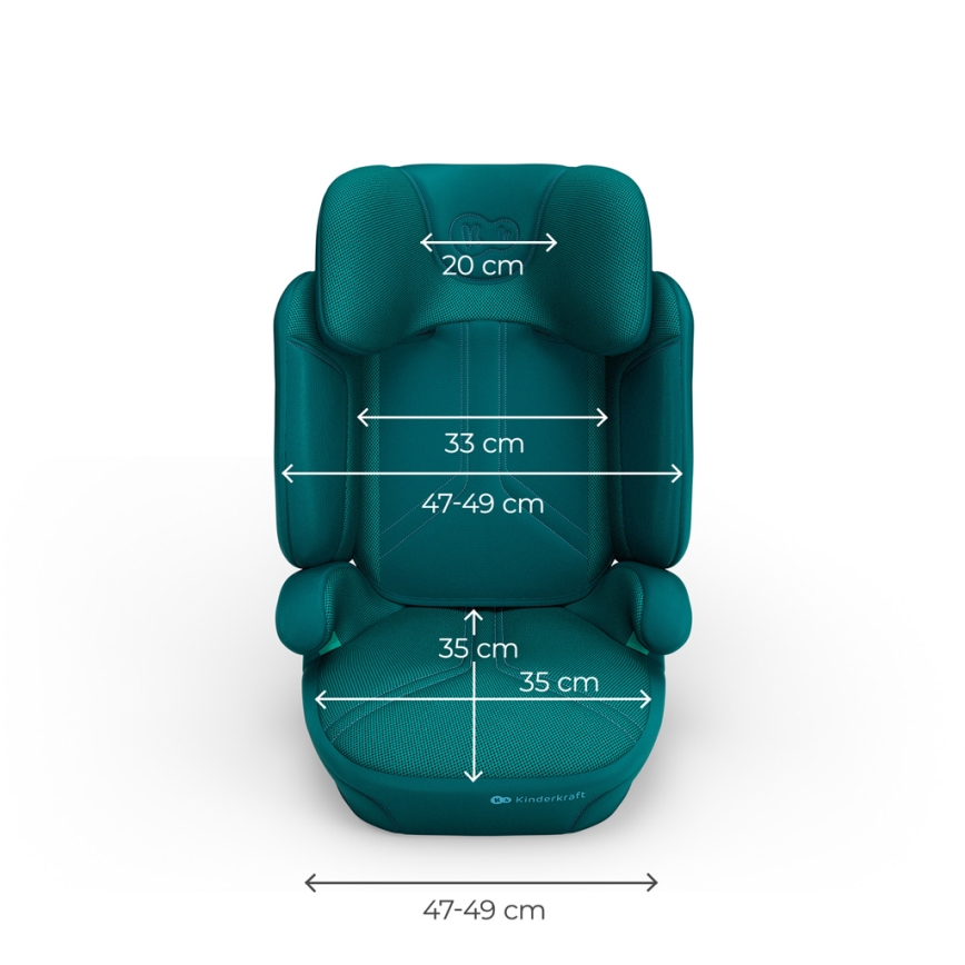 KINDERKRAFT - Skládací autosedačka XPAND 2 PRO 100-150 cm tyrkysová