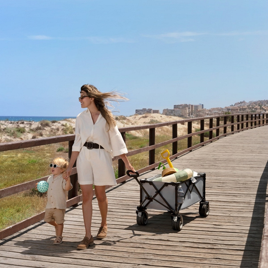 KINDERKRAFT - Skládací přepravní vozík WAGON ROLLSTER šedá