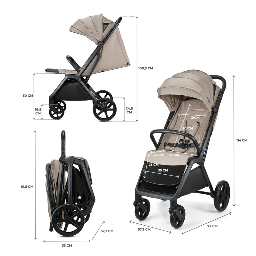 KINDERKRAFT - Sportovní kočárek LOOM béžová
