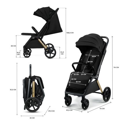 KINDERKRAFT - Sportovní kočárek LOOM černá
