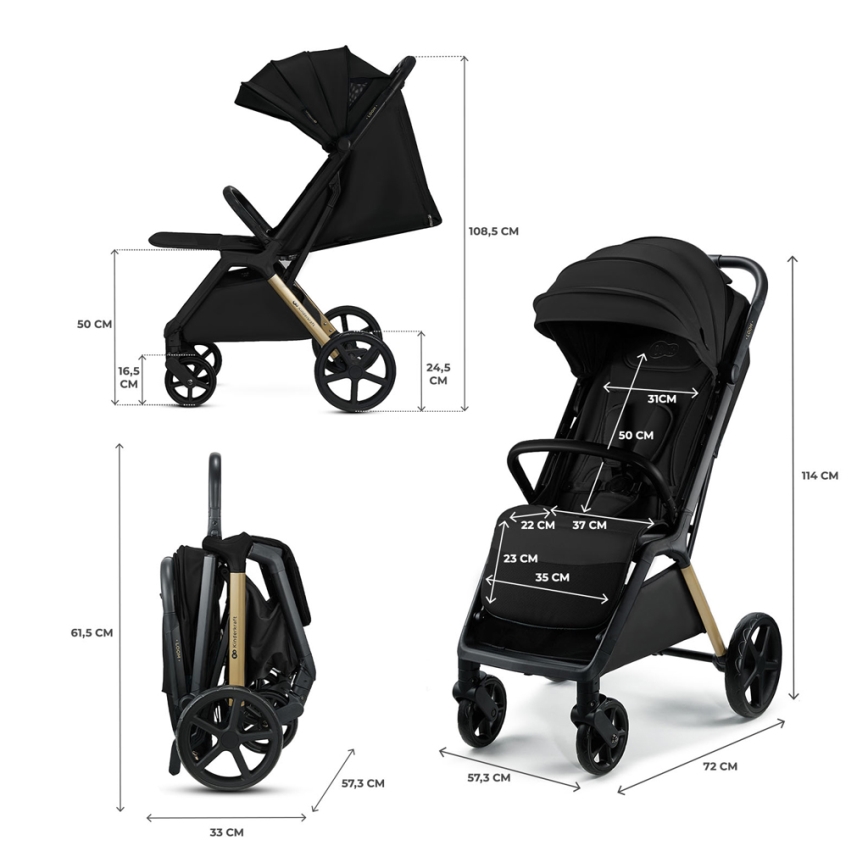 KINDERKRAFT - Sportovní kočárek LOOM černá