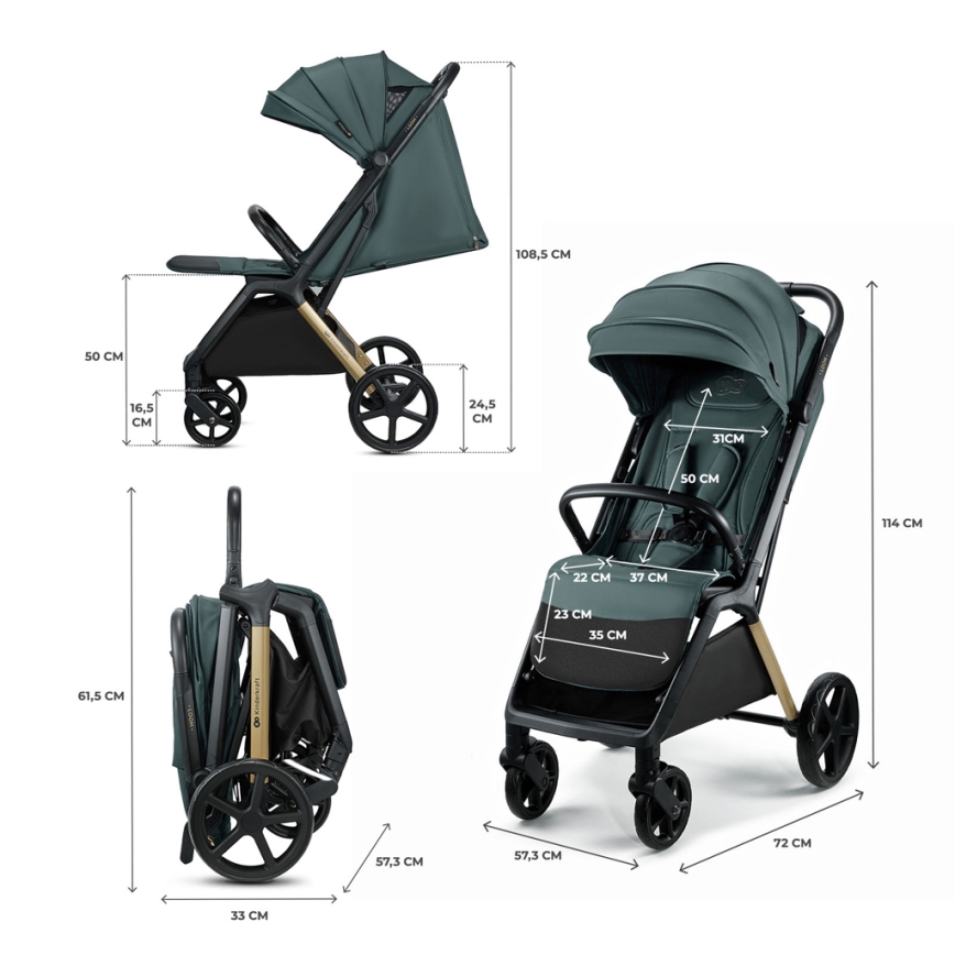 KINDERKRAFT - Sportovní kočárek LOOM zelená