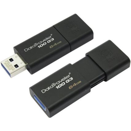 Kingston - Flash Disk DATATRAVELER 100 G3 USB 3.0 64GB černá