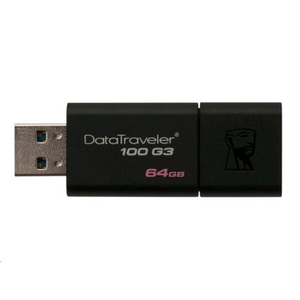 Kingston - Flash Disk DATATRAVELER 100 G3 USB 3.0 64GB černá