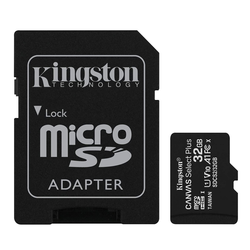 Kingston - MicroSDHC 32GB Canvas Select Plus U1 100MB/s + SD adaptér