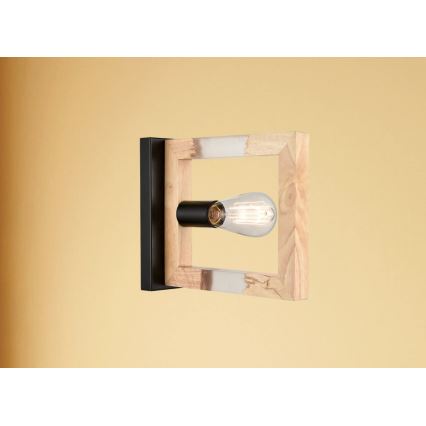 Nástěnné svítidlo SERIES 1xE27/11W/230V dřevo/černá