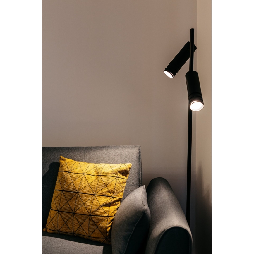 Stojací lampa DRILL 2xGU10/4W/230V černá