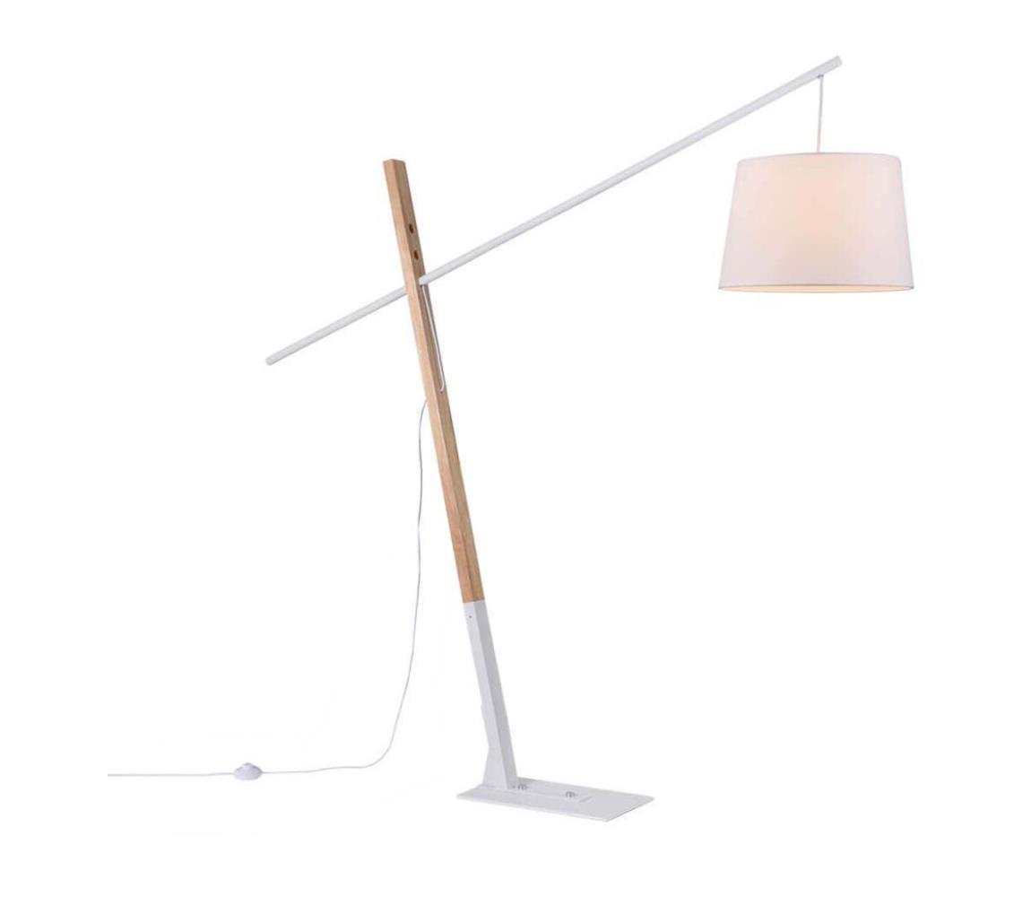 Klausen Klausen 107014 - Stojací lampa CALI 1xE27/11W/230V bílá/dřevo KS0186