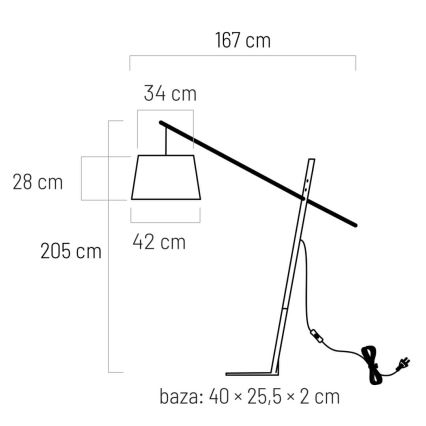 Stojací lampa CALI 1xE27/11W/230V bílá