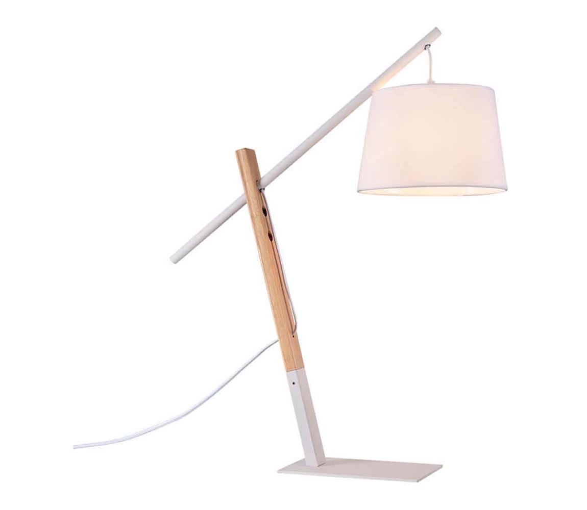 Klausen Klausen 108033 - Stolní lampa CALI 1xE27/11W/230V bílá/dřevo KS0187