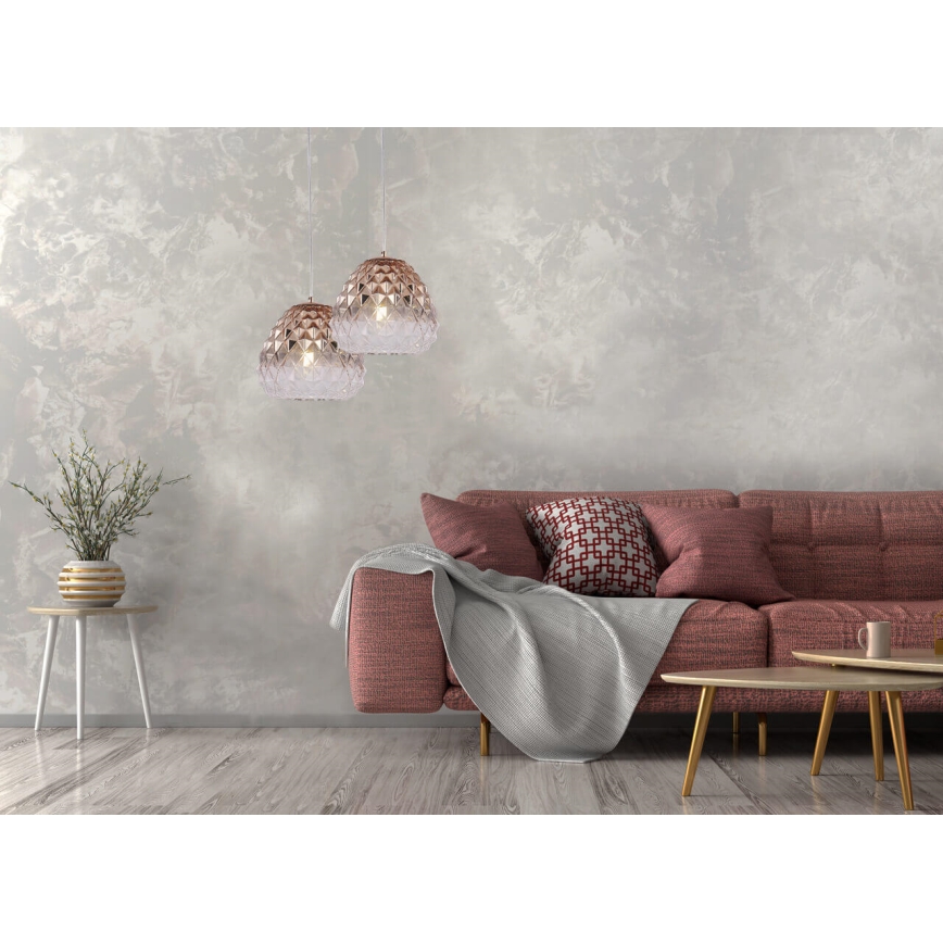 Lustr na lanku DIAMOND 1xE27/11W/230V rose gold