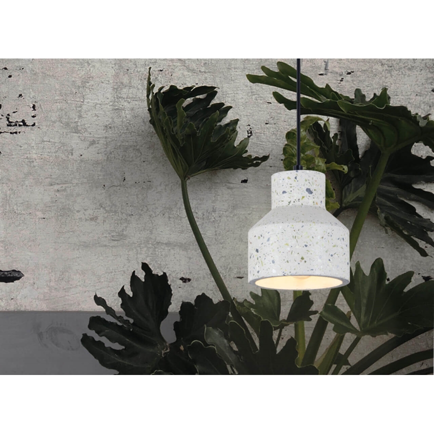 Lustr na lanku RESIN 1xE27/11W/230V bílá/černá