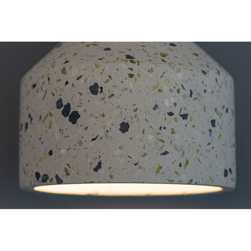 Lustr na lanku RESIN 1xE27/11W/230V bílá/černá