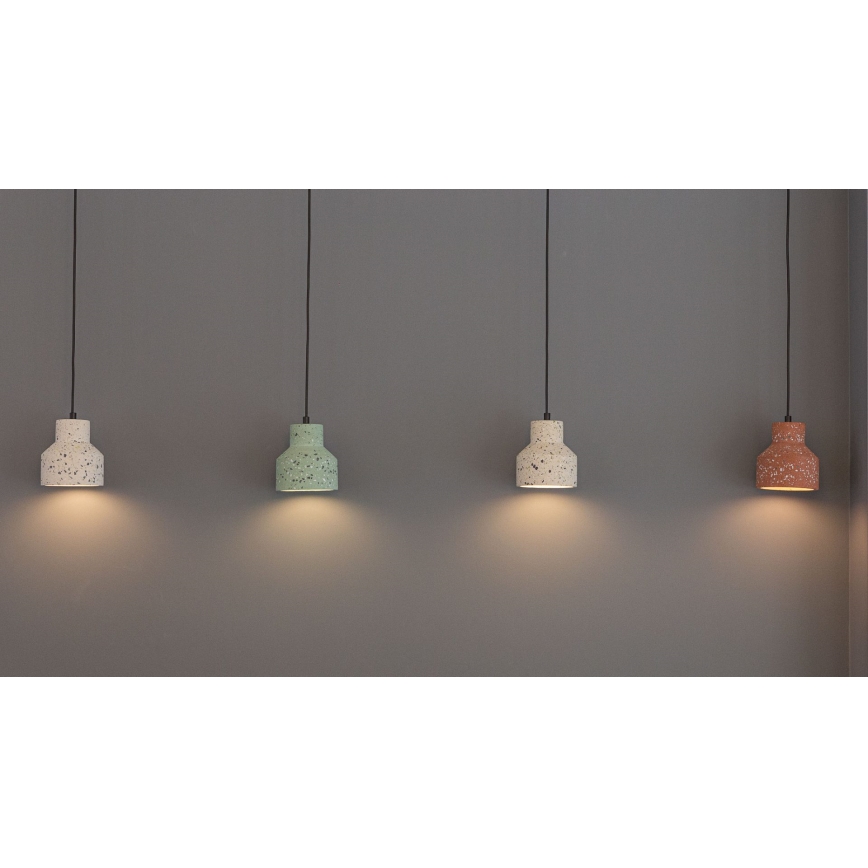 Lustr na lanku RESIN 1xE27/11W/230V bílá/černá