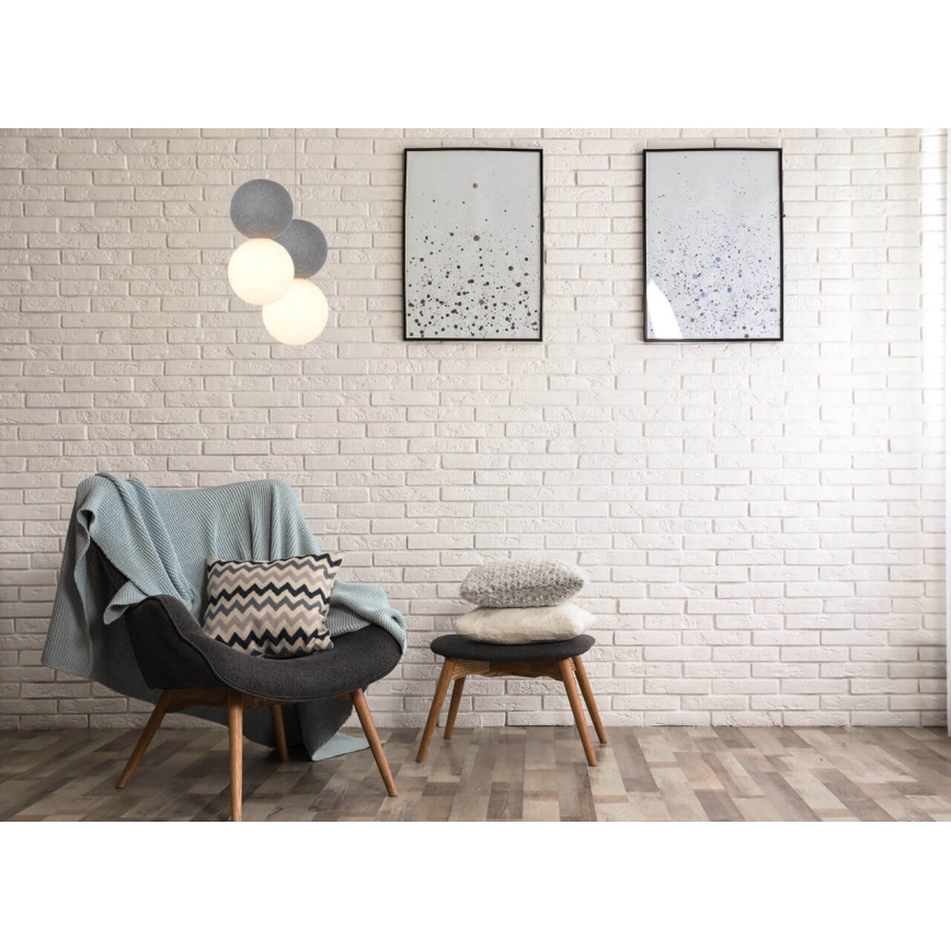 Lustr na lanku STRING 1xG9/4W/230V šedá