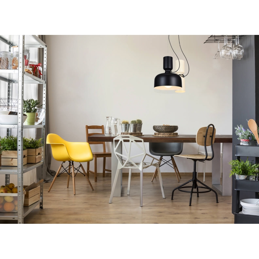 Lustr na lanku ABEL 2xE27/11W/230V pr. 13 cm krémová