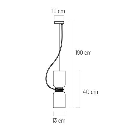 Lustr na lanku ABEL 2xE27/11W/230V pr. 13 cm krémová
