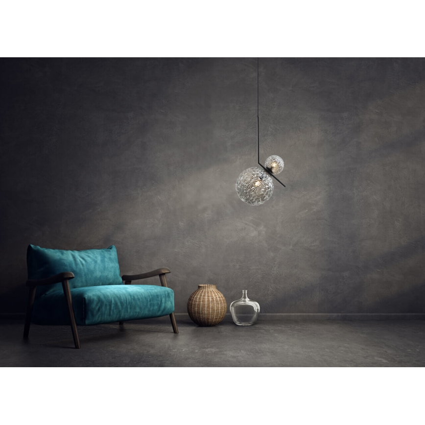 Lustr na lanku JUNO 1xE27/7W/230V + 1xG9/3W/230V šedá/černá