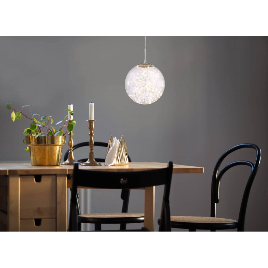 LED Lustr na lanku STARS LED/15W/230V matný chrom