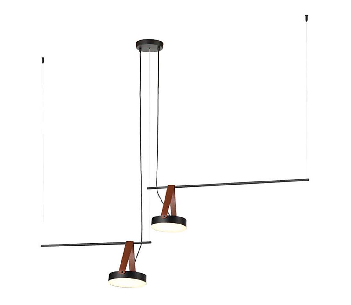 Klausen Klausen 142032 - LED Lustr na lanku SPECTRUM 2xLED/23W/230V černá/hnědá KS0166