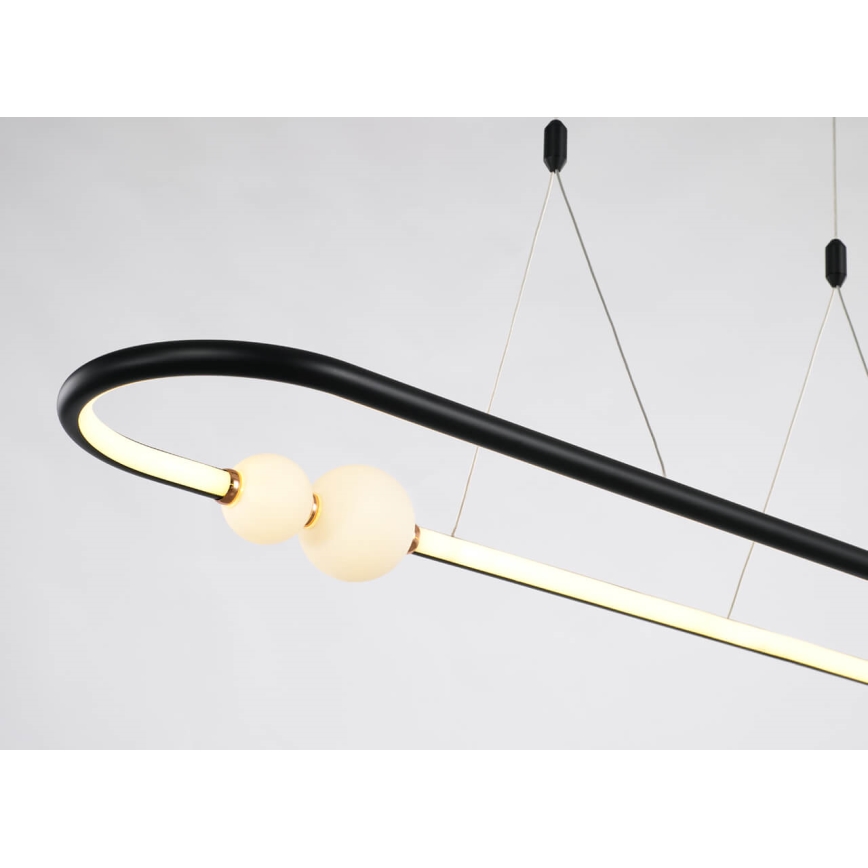 LED Stmívatelný lustr na lanku JUNIPER LED/47,5W/230V černá + dálkové ovládání