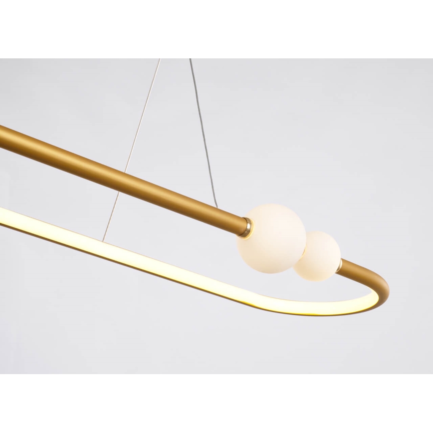 LED Stmívatelný lustr na lanku JUNIPER LED/47,5W/230V zlatá + dálkové ovládání