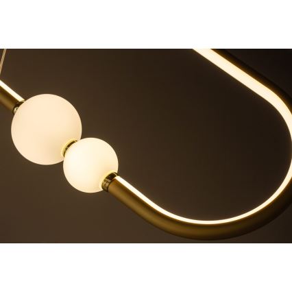 LED Stmívatelný lustr na lanku JUNIPER LED/47,5W/230V zlatá + dálkové ovládání
