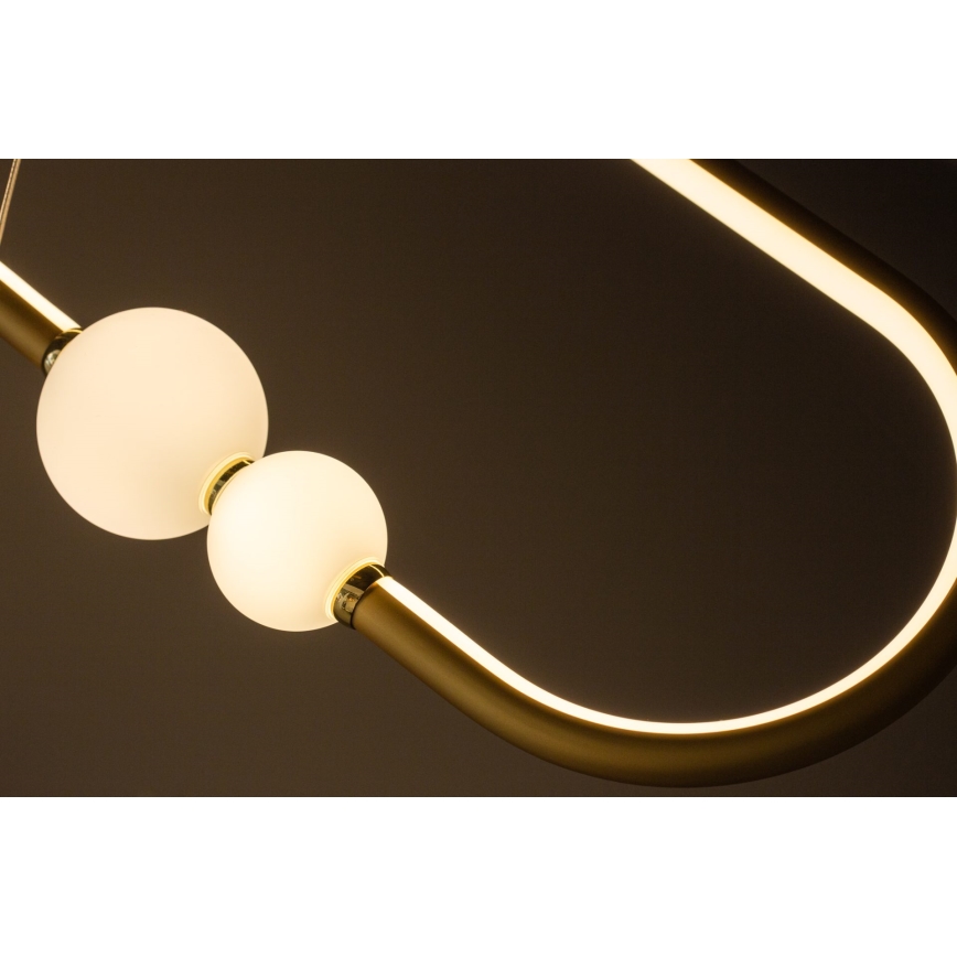 LED Stmívatelný lustr na lanku JUNIPER LED/47,5W/230V zlatá + dálkové ovládání