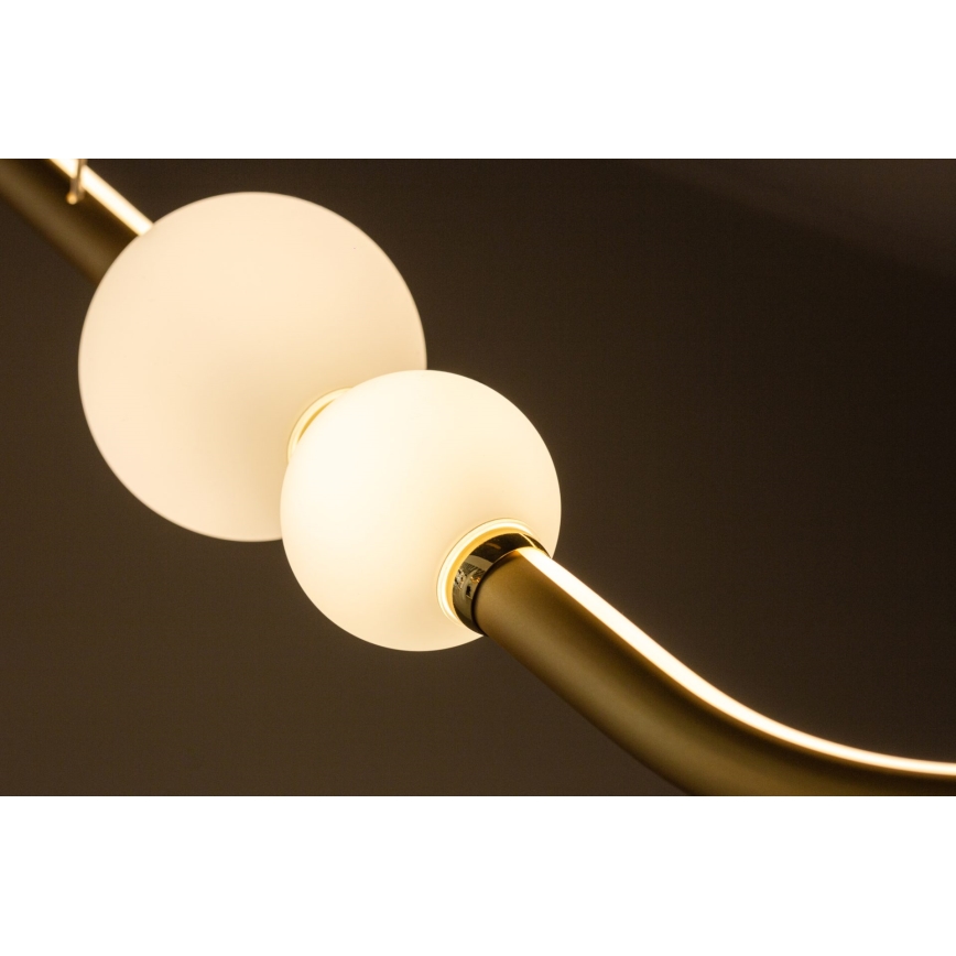 LED Stmívatelný lustr na lanku JUNIPER LED/47,5W/230V zlatá + dálkové ovládání