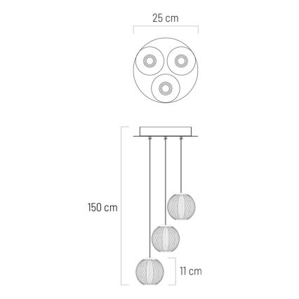 LED Lustr na lanku ESMOND 3xLED/5,4W/230V lesklý chrom
