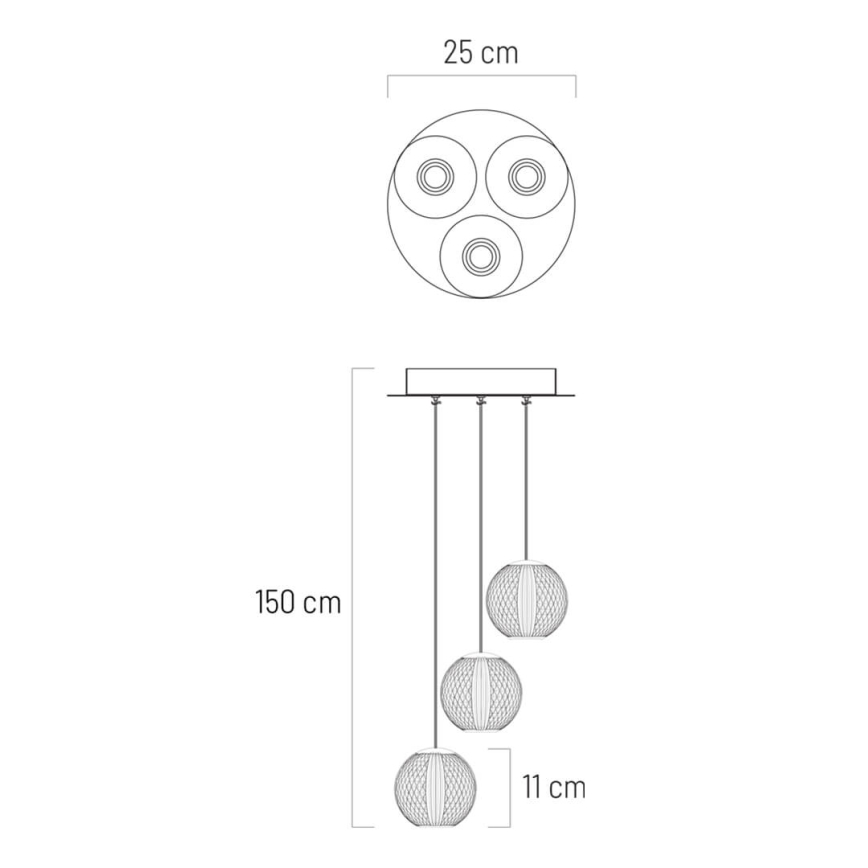 LED Lustr na lanku ESMOND 3xLED/5,4W/230V lesklý chrom