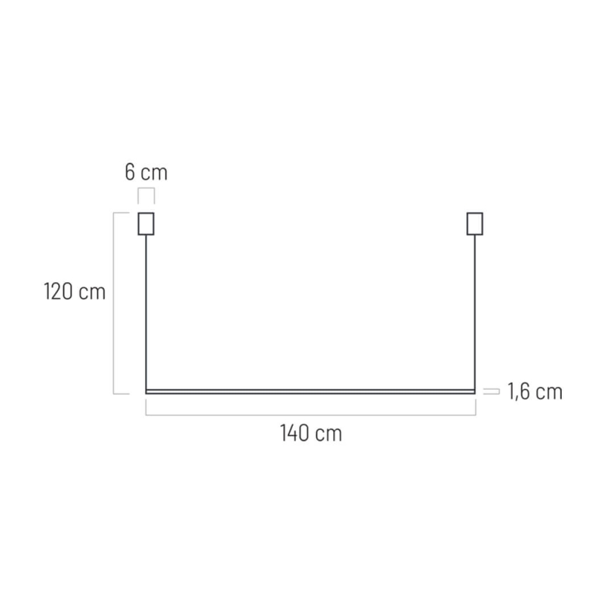  LED Lustr na lanku LED/14W/230V černá