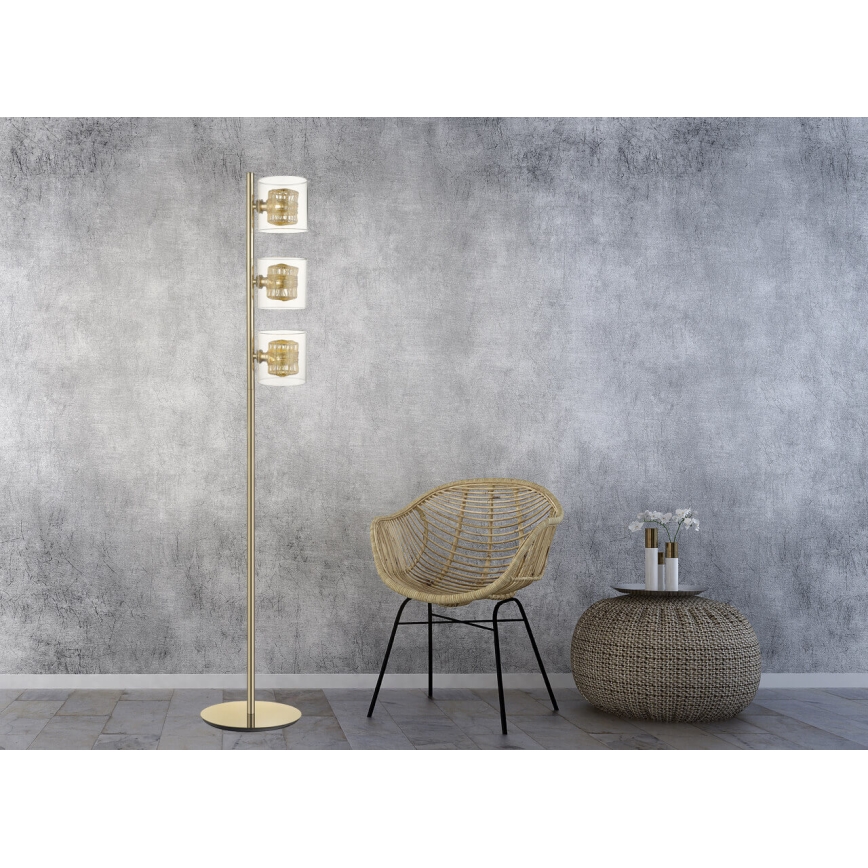 Stojací lampa KLASS 3xG9/3W/230V zlatá