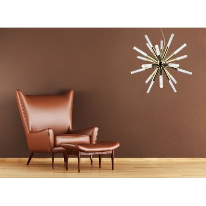 LED Lustr na lanku EIRENE 18xLED/5W/230V zlatá