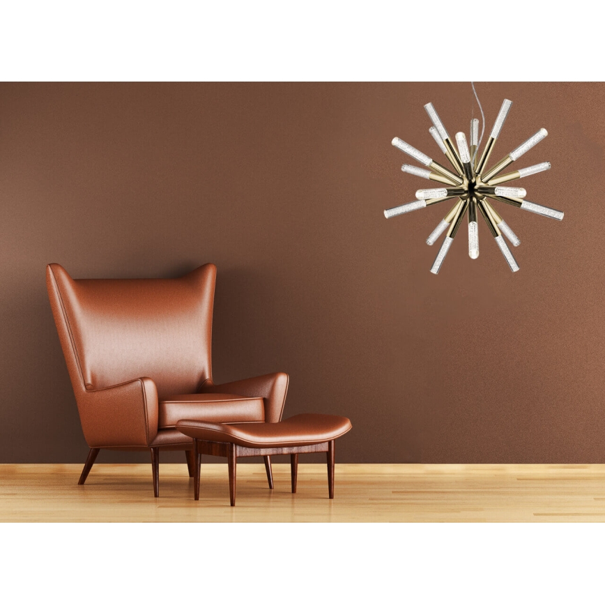 LED Lustr na lanku EIRENE 18xLED/5W/230V zlatá
