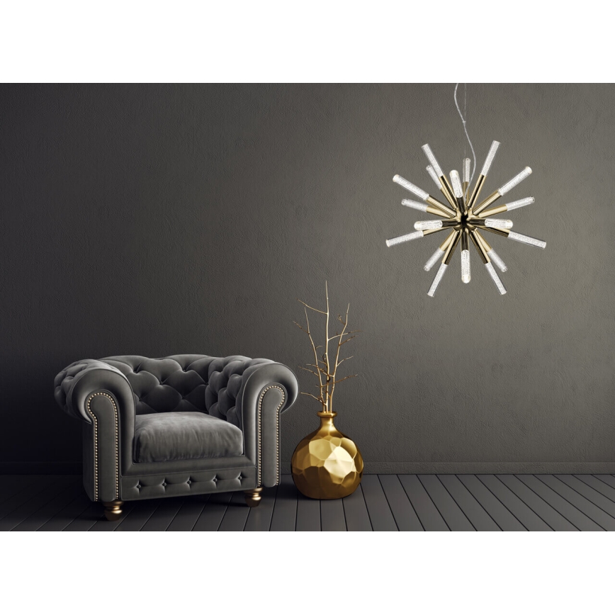 LED Lustr na lanku EIRENE 18xLED/5W/230V zlatá