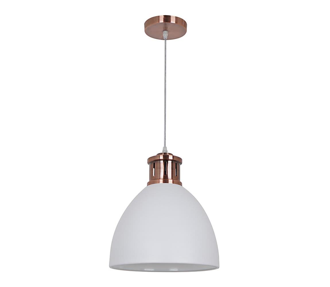 Klausen Klausen KL 6241 - Lustr na lanku METAL 1xE27/15W/230V měděná/bílá KS0037