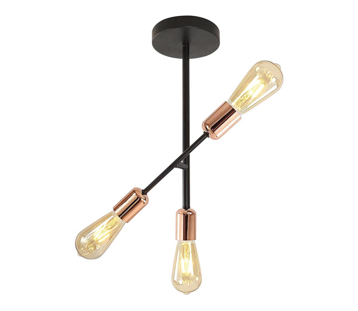 Klausen Klausen KL103006 - Lustr na tyči STRAIGHT 3xE27/15W/230V černá/měděná KS0068